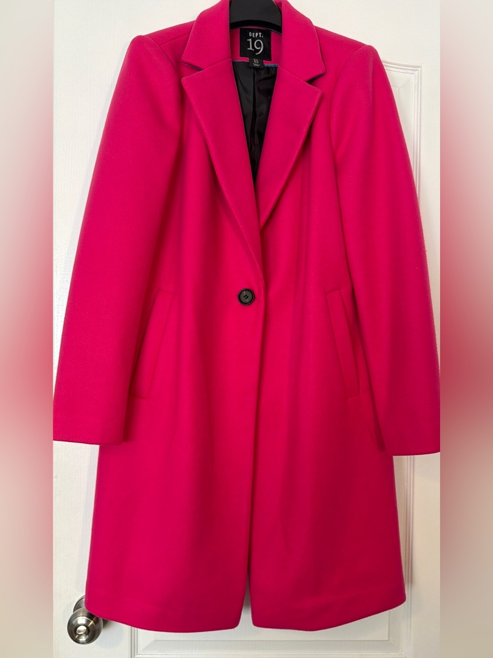 DEPT. 19 Hot Pink Single-Breasted Tailored Wool Blend Coat Size 10